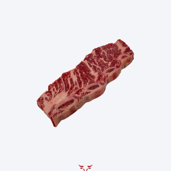 Short ribs korean style thin-cut across the bone on butcher paper at Boucherie Beirut Laval