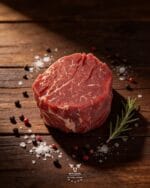 Halal Filet Mignon Certified Angus — raw tenderloin steak at Boucherie Beirut, Laval