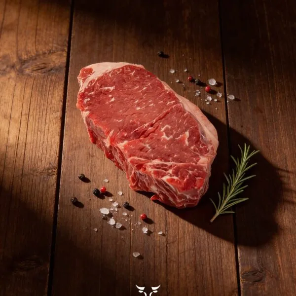 New York striploin hand-cut at Boucherie Beirut in Laval