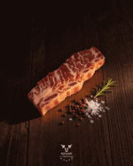 Short ribs korean style thin-cut across the bone on butcher paper at Boucherie Beirut Laval