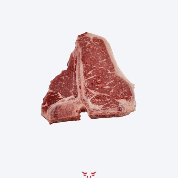 T-bone steak with signature bone on butcher paper at Boucherie Beirut Laval