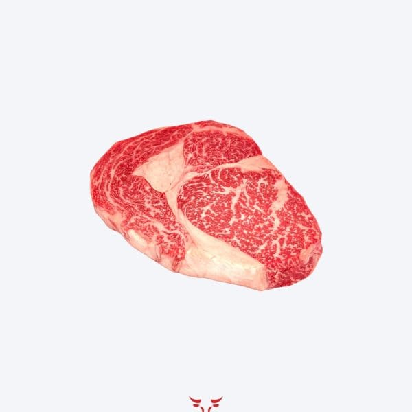 Wagyu Ribeye Steak 9+ Fullblood — raw marbled steak at Boucherie Beirut, Laval