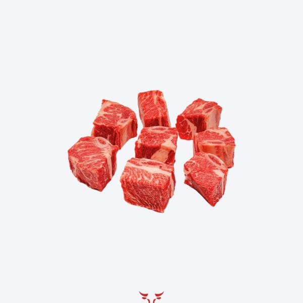 Short ribs cubes hand-cut fresh on butcher paper at Boucherie Beirut Laval