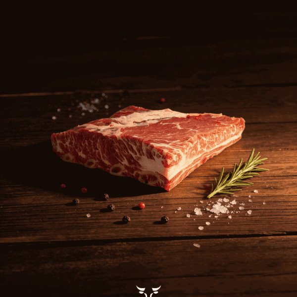 Short ribs certified angus beef cut on butcher paper at Boucherie Beirut Laval