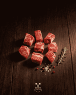 Short ribs cubes hand-cut fresh on butcher paper at Boucherie Beirut Laval