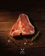 T-bone steak with signature bone on butcher paper at Boucherie Beirut Laval