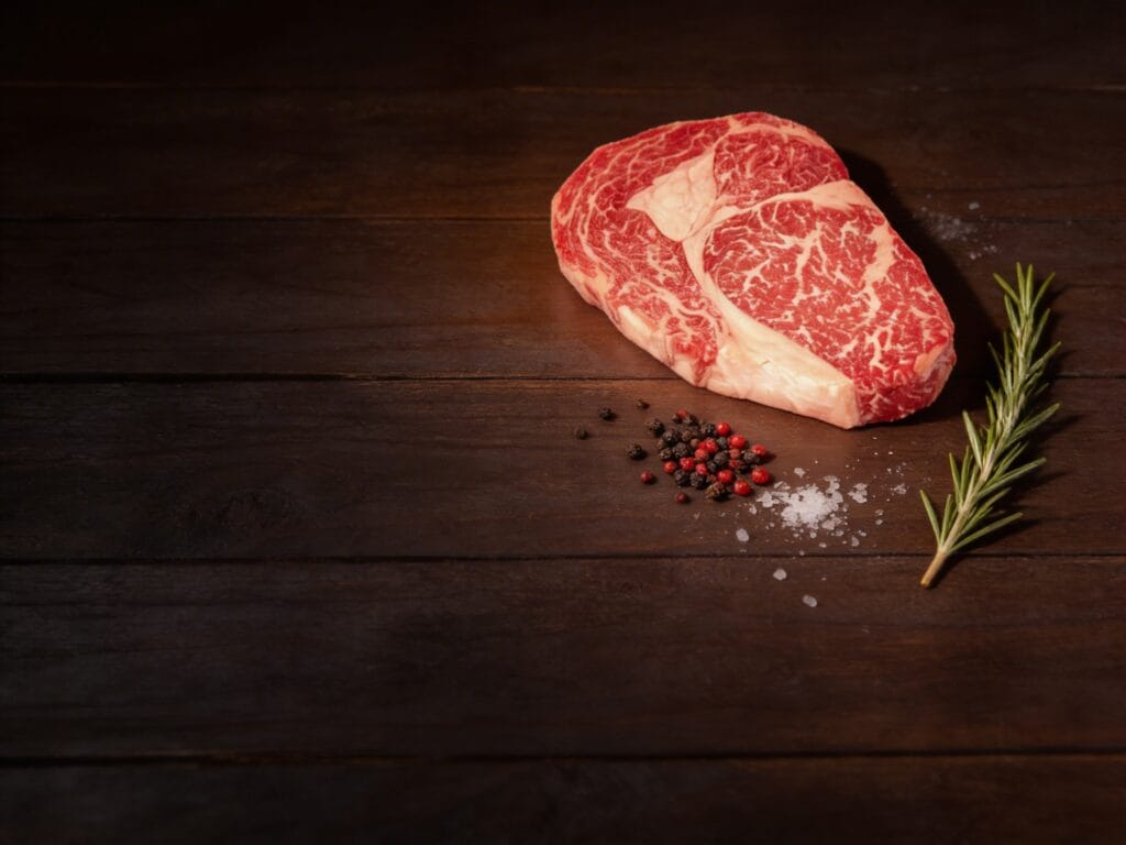 wagyu-beef-guide-grades-marbling-cooking-boucherie-beirut | Boucherie Beirut Wagyu beef steak with extreme marbling on cutting board at Boucherie Beirut Laval