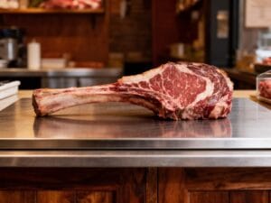 Steak tomahawk Montréal — entrecôte épaisse avec os taillée à la main à Boucherie Beirut Laval