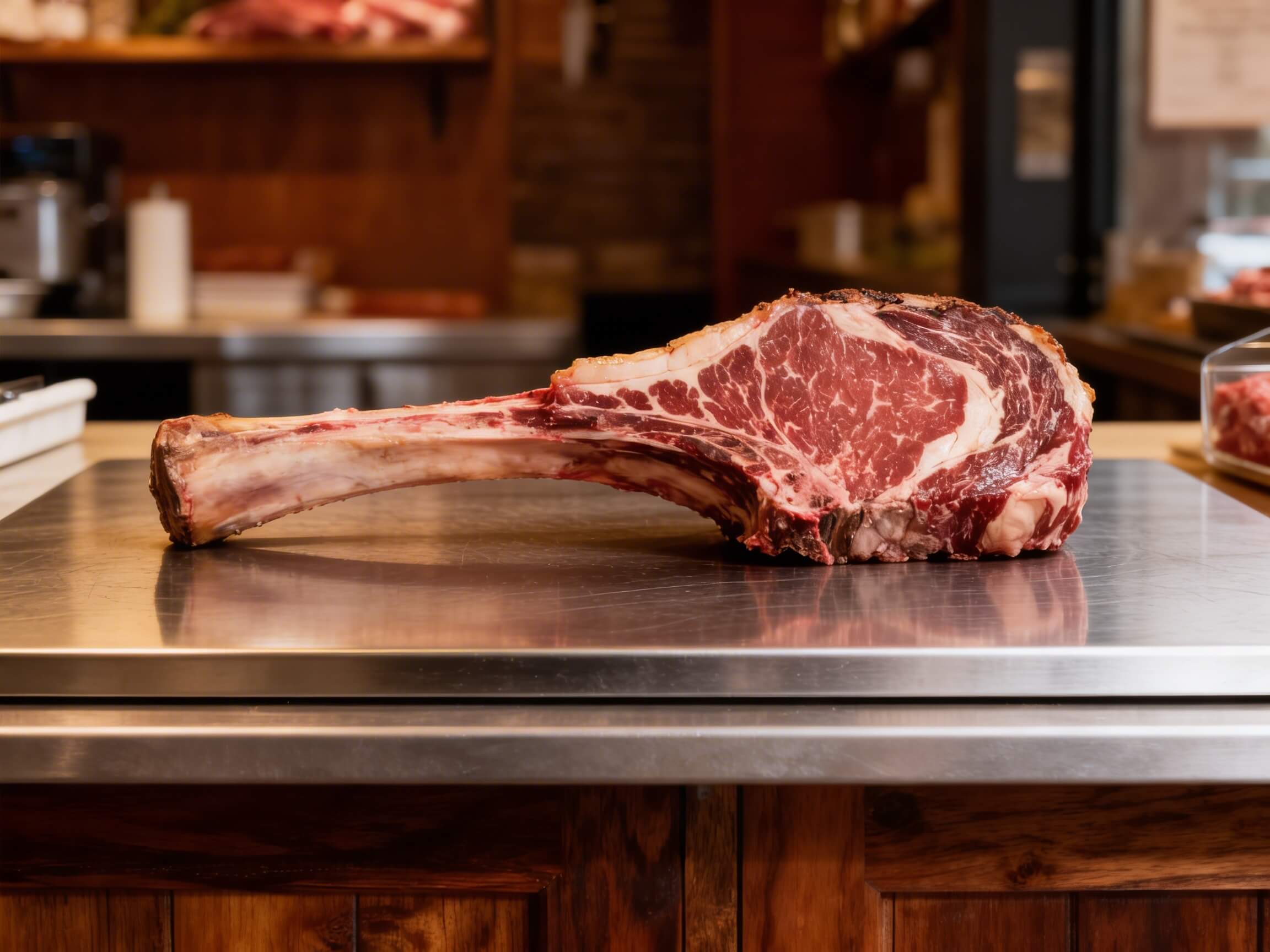 Steak tomahawk Montréal — entrecôte épaisse avec os taillée à la main à Boucherie Beirut Laval