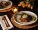 Table dressée souper steak en amoureux avec filet mignon beurre aux herbes asperges bougie et tulipes – Boucherie Beirut Laval