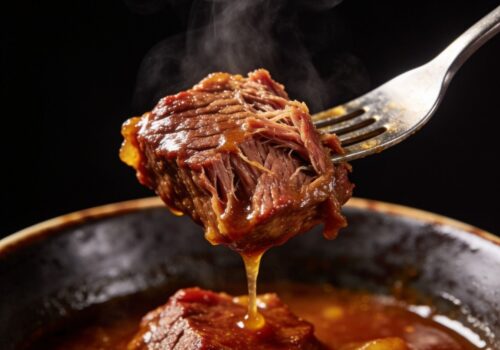 Meilleures coupes pour cuisson lente bœuf braisé tendre à la fourchette soulevé d'un bol sombre avec sauce coulante – Boucherie Beirut Laval