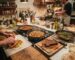Busy weeknight kitchen with five quick halal dinners cooking at once including shawarma shish taouk sausages bavette and kafta – Boucherie Beirut Laval