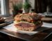 Halal salami sandwich on crusty bread with provolone lettuce and tomato on white butcher paper – Boucherie Beirut Laval
