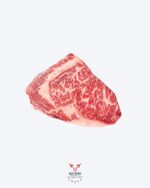Wagyu ribeye 8-9 steak, raw marbled Australian Wagyu at Boucherie Beirut, Laval