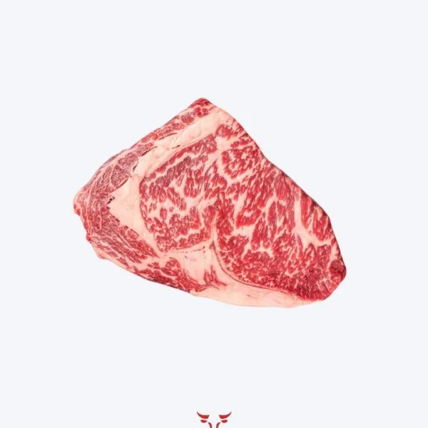 Wagyu ribeye 8-9 steak, raw marbled Australian Wagyu at Boucherie Beirut, Laval